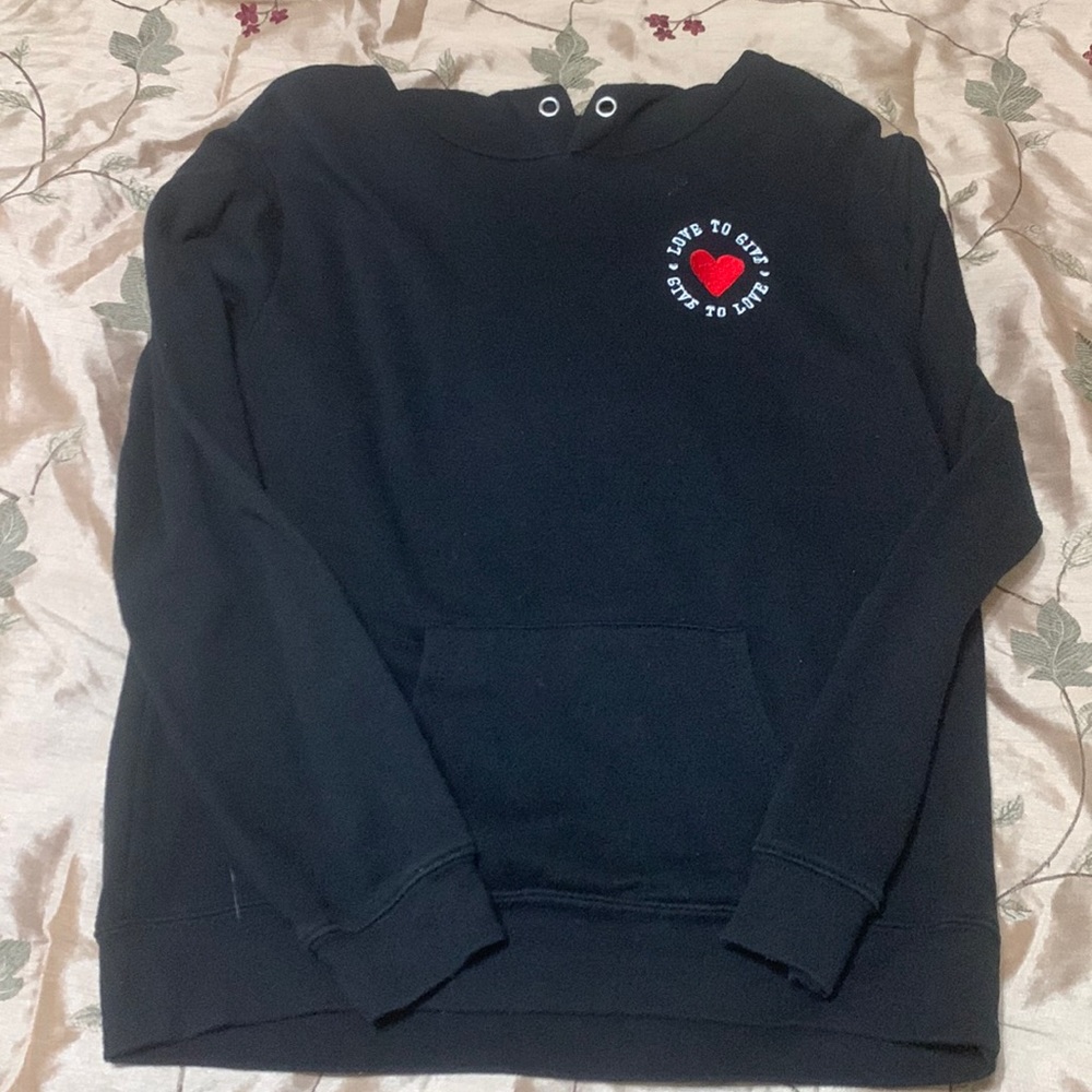 Forever 21 Love To Give Give To Love Hooded Sweatshirt